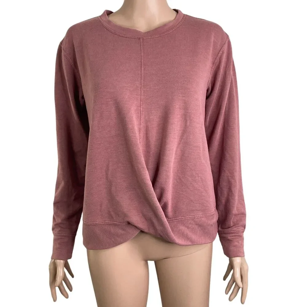Knox Rose Sweatshirt Womens Small Stretch Mauve Pullover